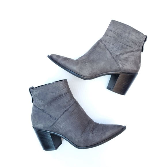 Aldo Shoes - ALDO Gray Suede Python Booties